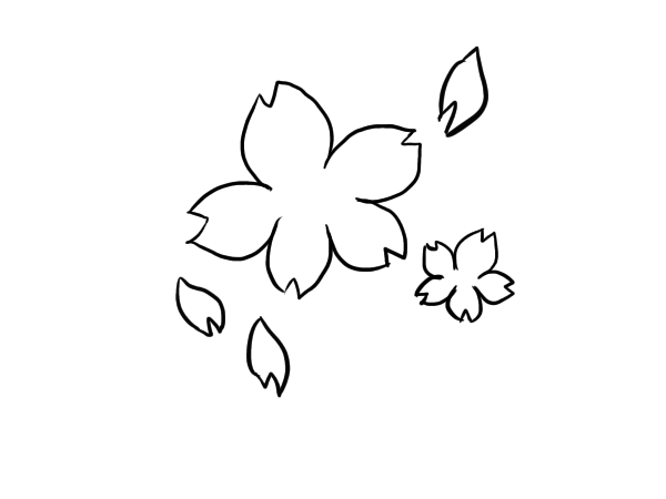 完了しました 桜の花びら 桜の 木 イラスト 簡単 手書き 2759